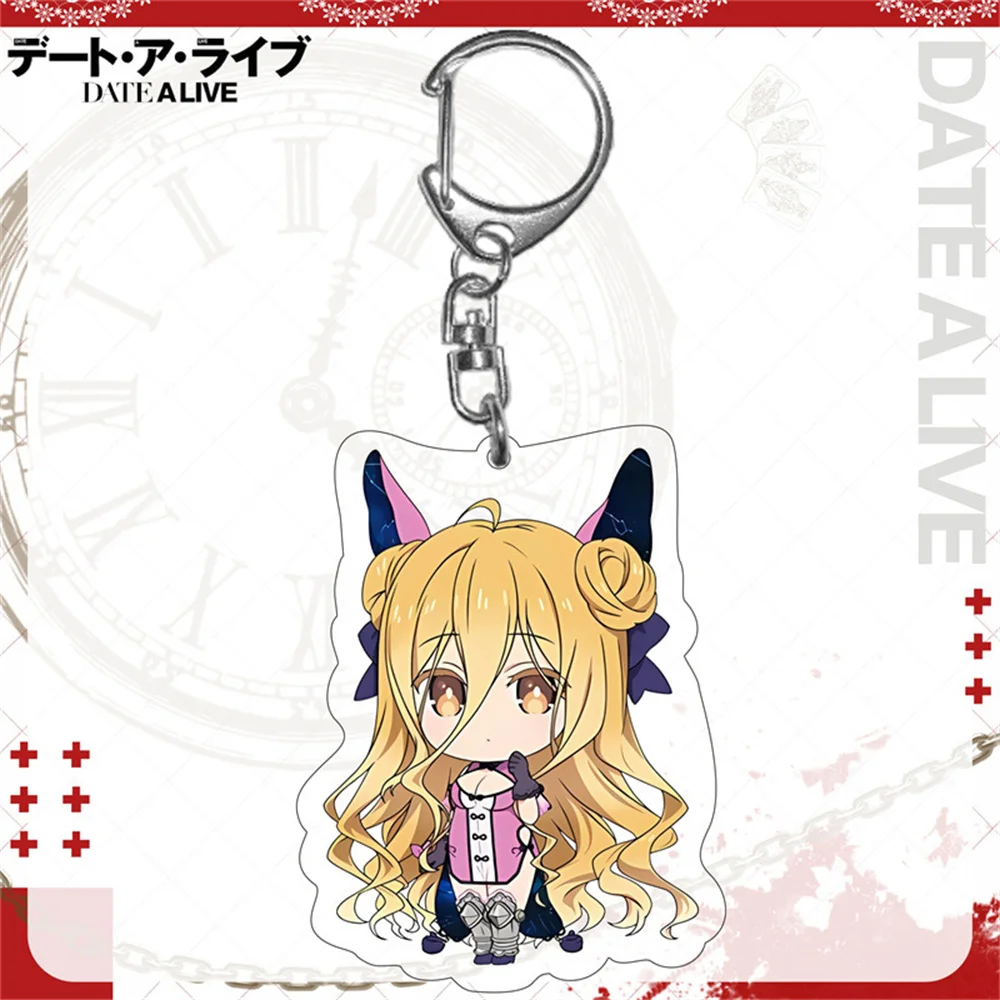 6cm Charm Anime Fans Gifts HD Character DATE A LIVE Acrylic Keychain Tokisaki Kurumi Quadratic Element Ornament Series