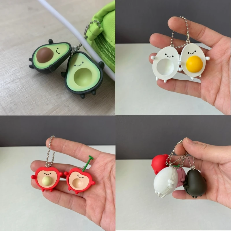 

In-Stock Genuine Capsule Toy – Avocado, Cherry, Egg, Peach Multi-Part Collectible Keychains Toy Gift For Lover