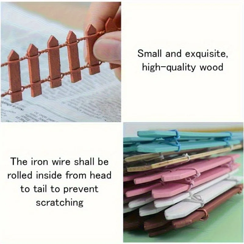 سياج حديقة مصغر سياج اعتصام خشبي Palisade سياج مزخرف سياج للخارجية أو ديكور المنزل حلي تأطير الطحلب #5