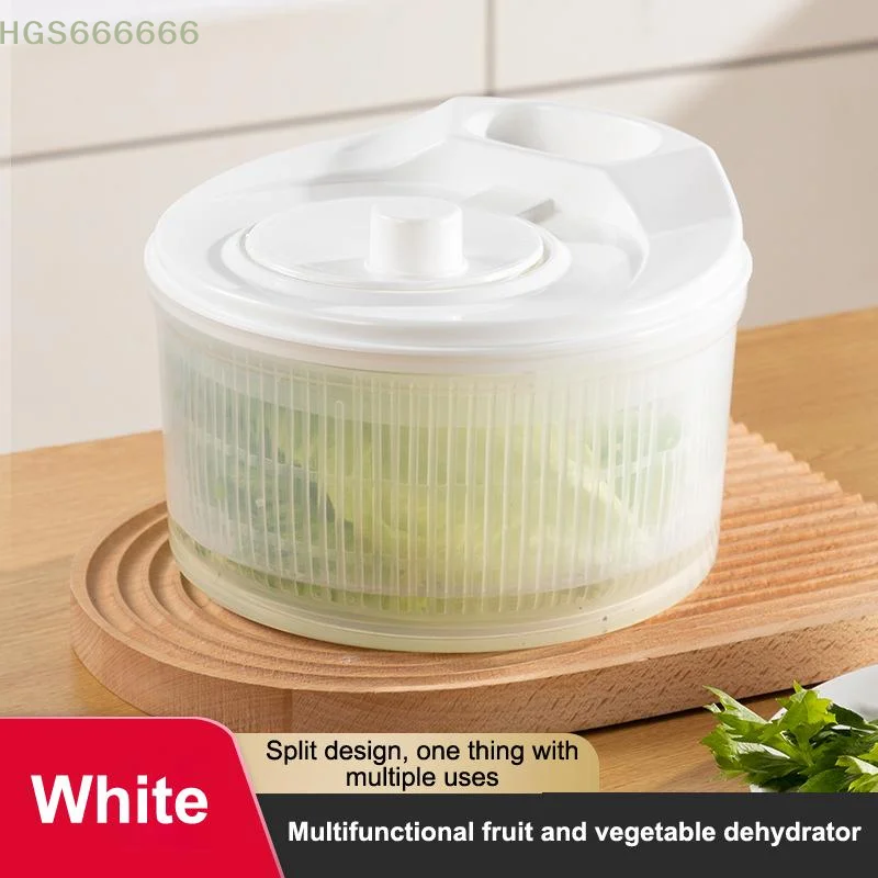 

Manual Vegetable Dryer Large Capacity 5L Salad Spinner for Home Quick Dehydration Easy Kitchen Use Big Bowl