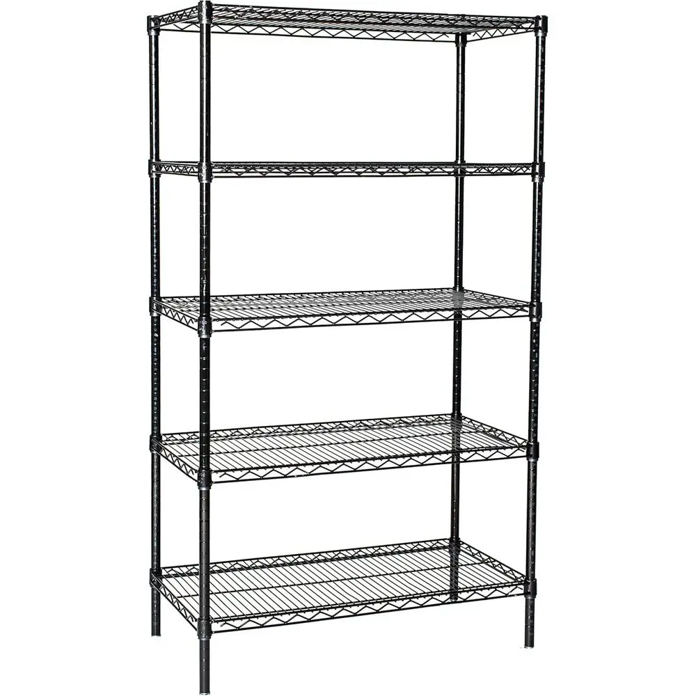 

5-Shelf Adjustable Wire Storage Rack, 24 Deep x 24 Wide x 80 Tall, 800 lbs Capacity, Black