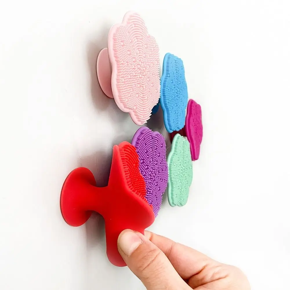 Flower Shaped Silicone Face Cleansing Brush Exfoliator Belt Sucker Skin Care Scrub Cleanser Blackhead Removal Face Cleaning