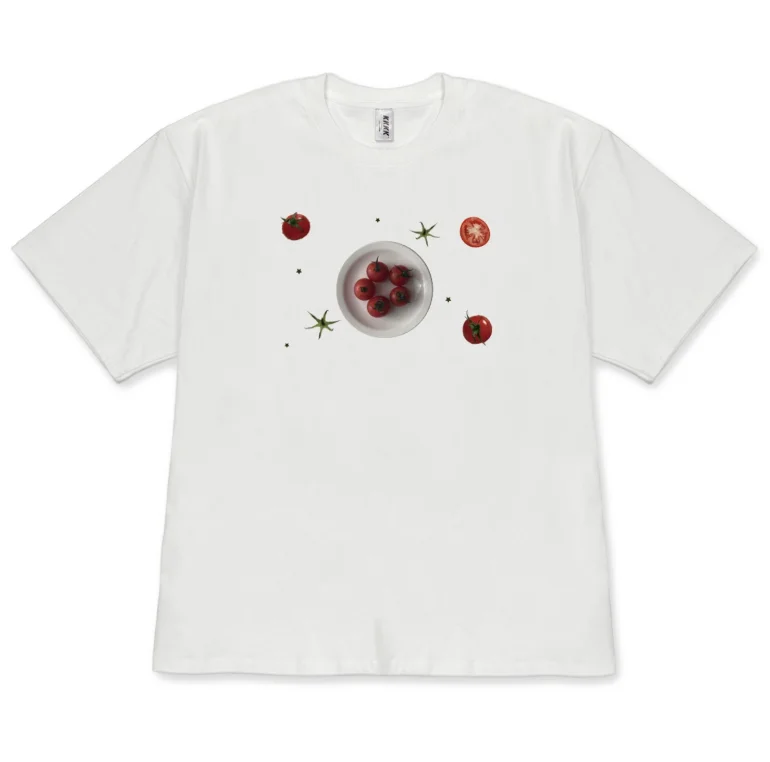 Minimalist  T-Shirt Short Sleeve Aesthetic Cherry Tomato GraphicCute Food Print Tops Casual Tee for Women Men Fashion Versatile