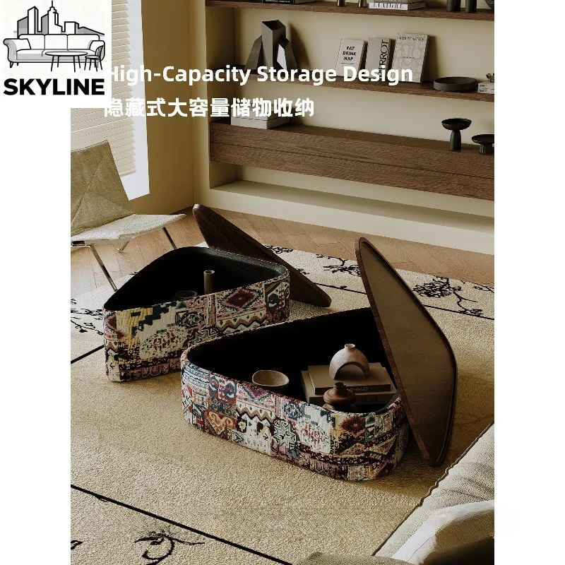 Geometric Triangle Corner Coffee Table With Built-in Storage Shelf Compact Capacity Furnish Set