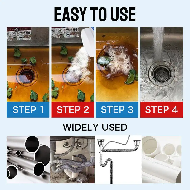 260g Powerful Kitchen Pipe Dredging Agent Dredge Deodorant Toilet Sink Drain Cleaner Sewer Fast Cleaning Tools image 6