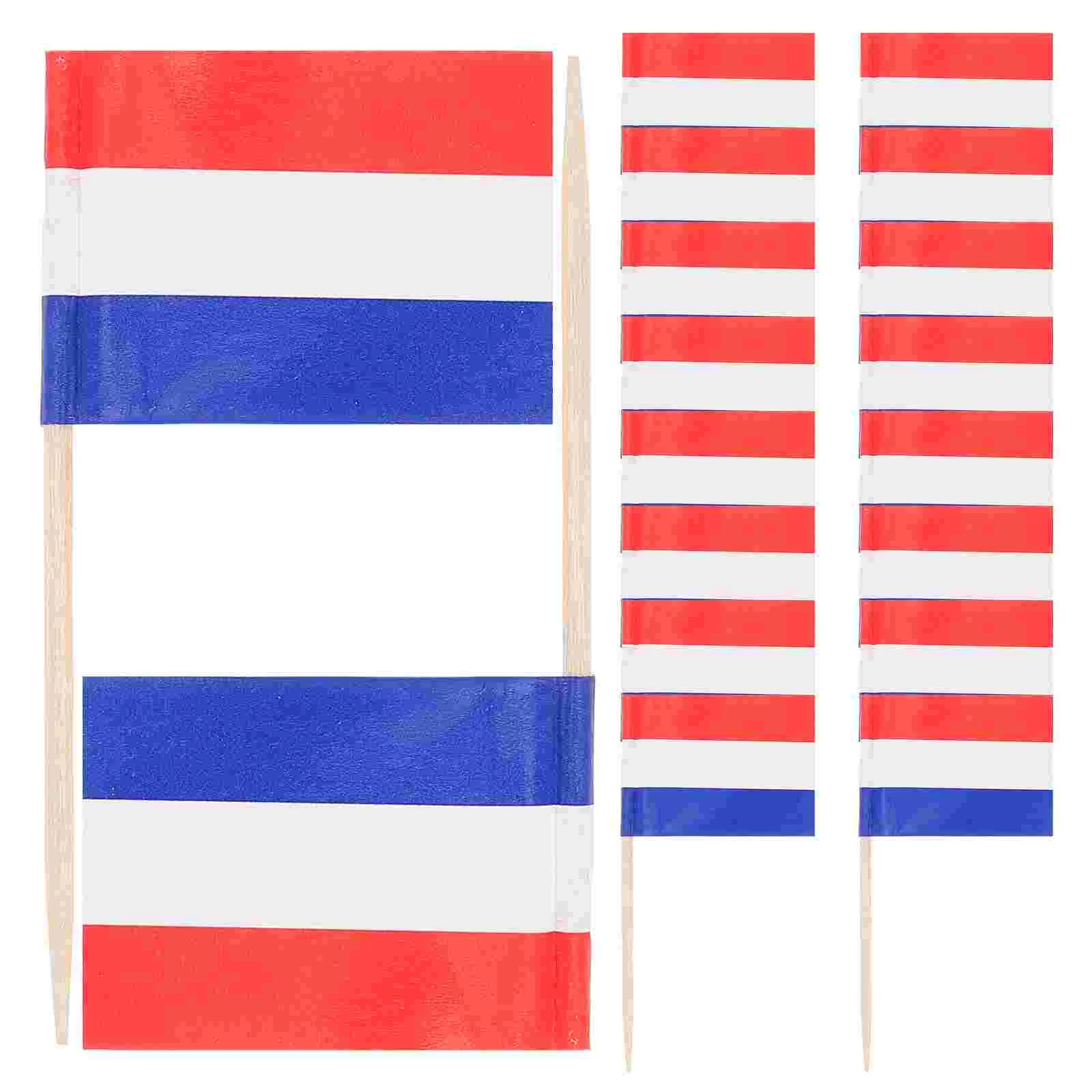 

100 Pcs Flag Toothpick Cake Picks National Decorative Food Flags Party Supplies Cake Decorating Fruity Banner Wooden Mini