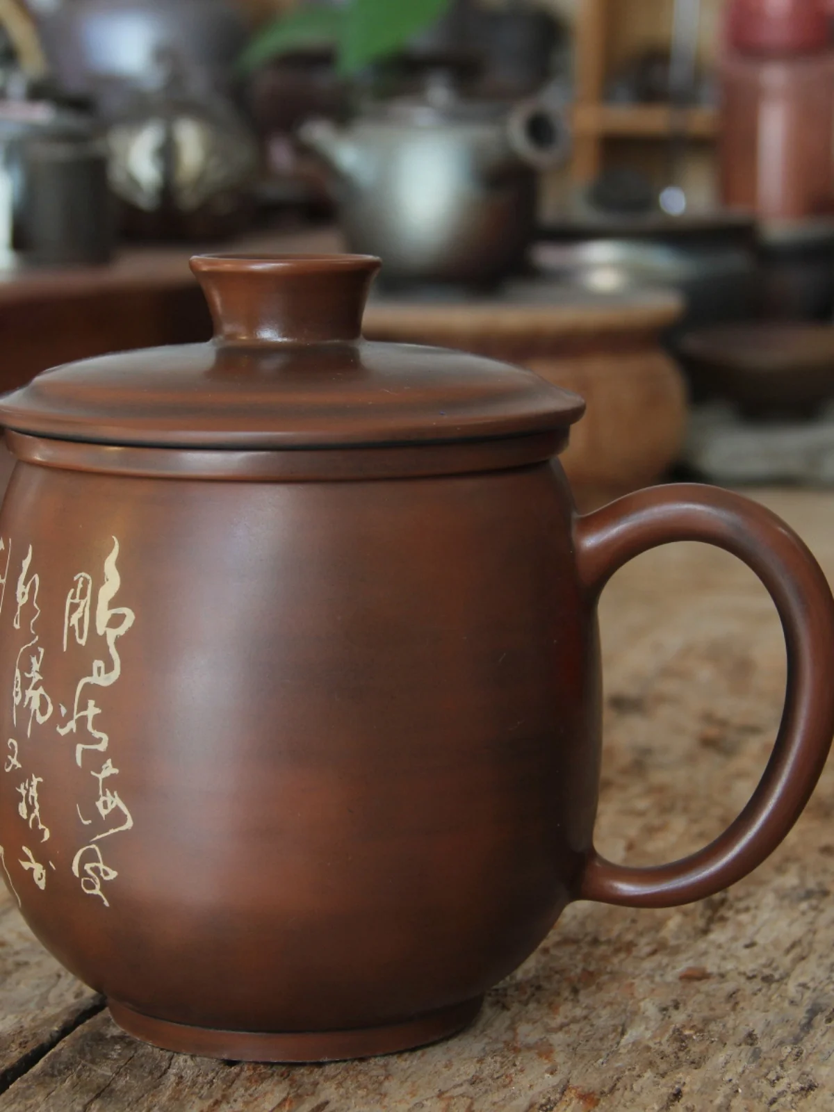 

Чайная чашка ручной работы из фиолетовой глины, 550 мл, традиционная, с гравировкой, в стиле Ян, для офиса, элегантная, в стиле дрифтинг, для церемониального чаепития, предмет чайного набора