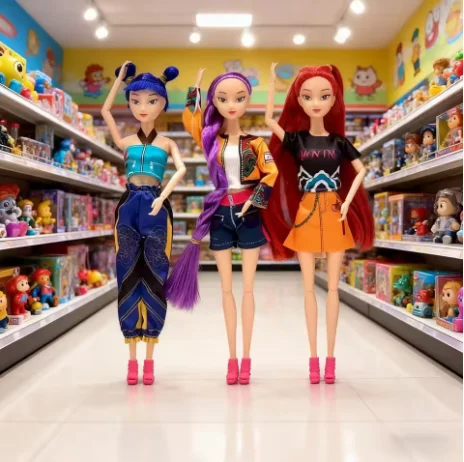 Hot Kpop Demon Hunters Rumi Action Figure Party K-POP Demon Slayer Vinyl Doll Zoey Desktop Ornament Toy For Kid Christmas Gifts