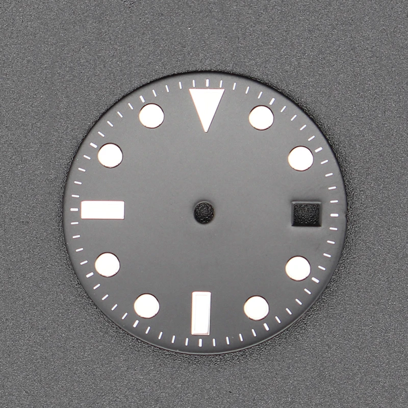 YEJIAOLAN 28,5 mm schwarz-grün-blaues Zifferblatt C3 Uhrenzifferblätter für NH35 NH36 4R35 4R36 7S Mingzhu2813 DG2813 3804 ETA2824 PT5000 Uhrwerk – Detail 4