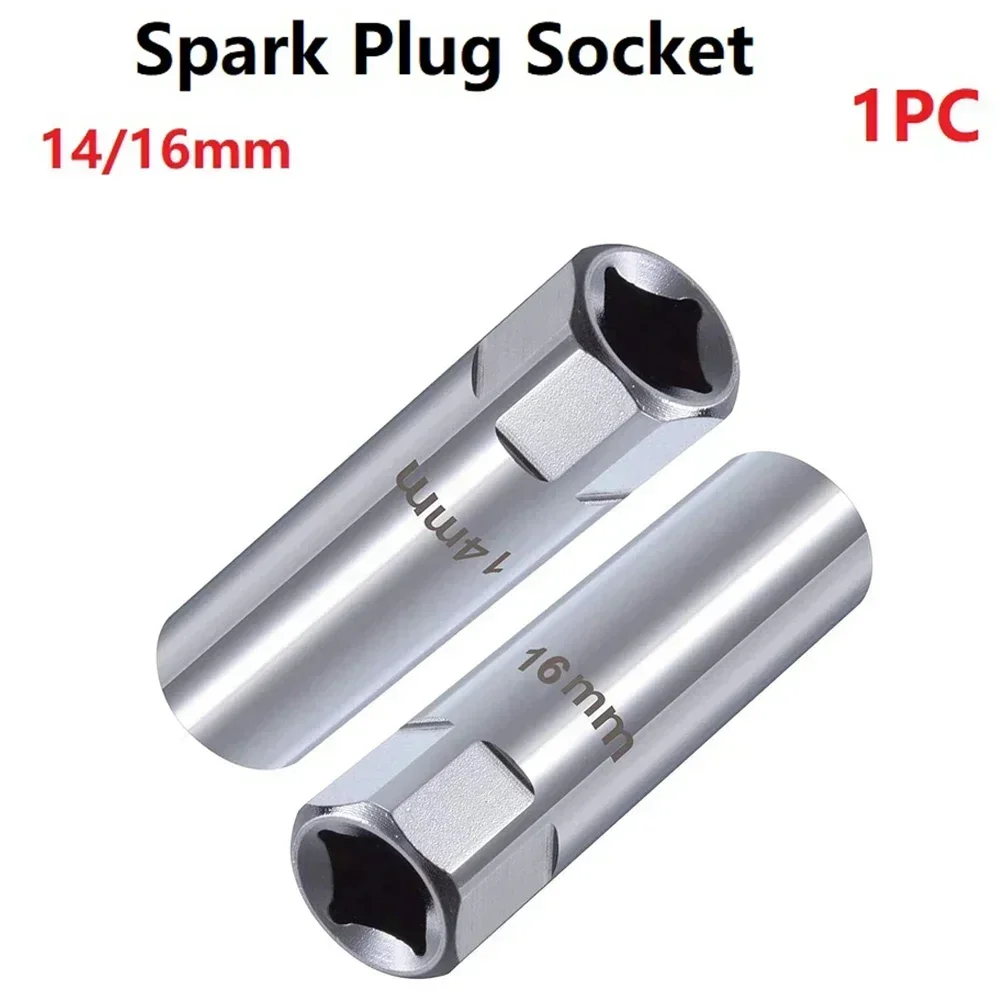 Spark Plug Socket 14mm &16mm Connector 3/8 Inch Drive 12 Point Chrome Steel Spark Plug Sleeve Wrench Spring Clips Removal Tools