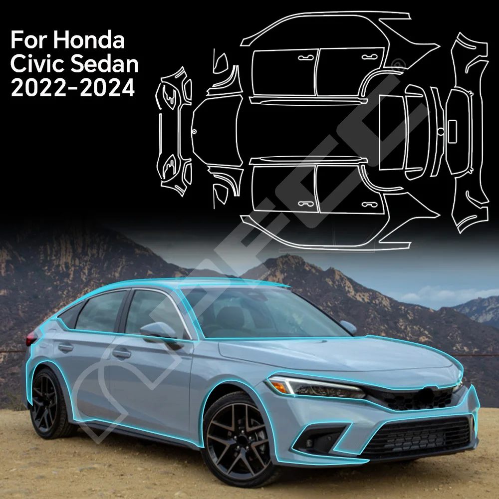 

TPU For Honda Civic Sedan 2022-2024 Paint Protection Film Car Body Bra Anti-scratch Protective Kit Clear PPF Car Accessories
