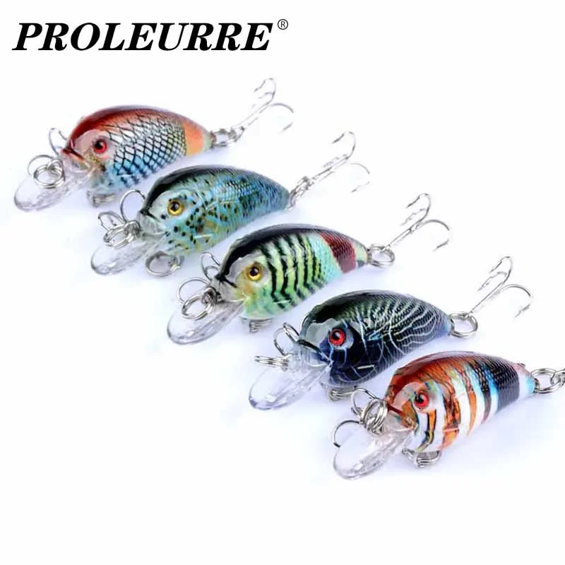 

5Pcs Mixed Colors Crank Fishing Lure Set Hard Bait Mini Minnow Floating Swing Crankbait Crazy Artificial Bionic Wobblers Tackle