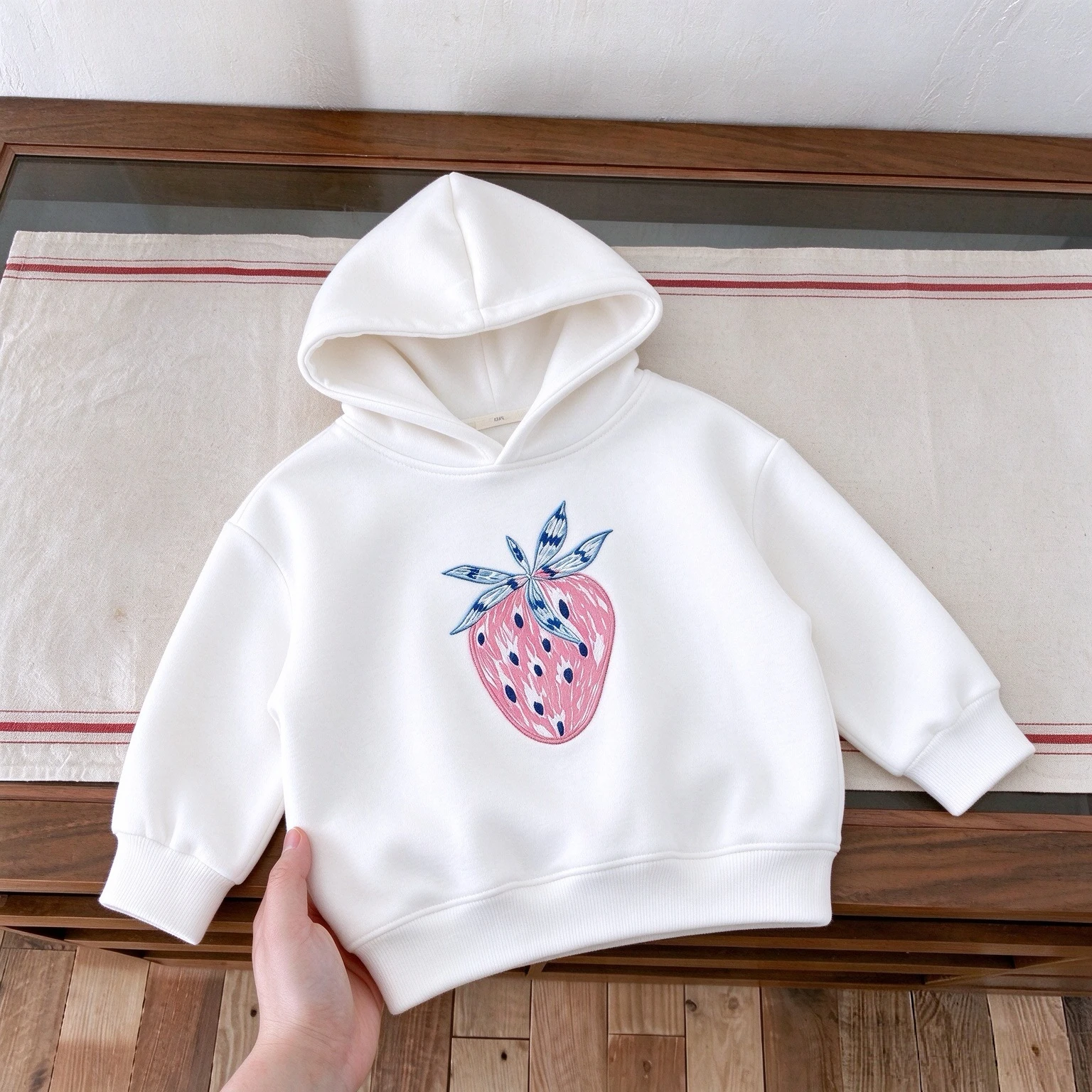 1-7 Year Old Children's Wear Printed Fruit Fashion Korean Girl's Hoodies Simple Casual Loose Kids Long Sleeve Hooded Sweatshirts