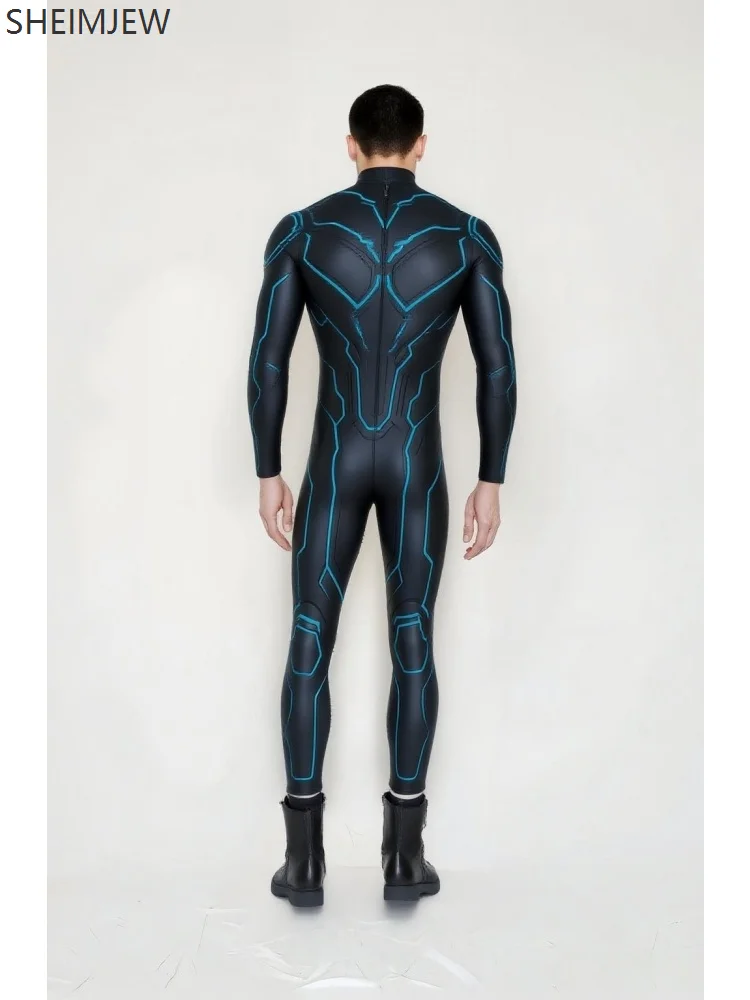 Halloween Mechanical Tights Cosplay Men's Cyberpunk Gothic Robot Tights Future Technology Electronic Cool Carnival Party Suit