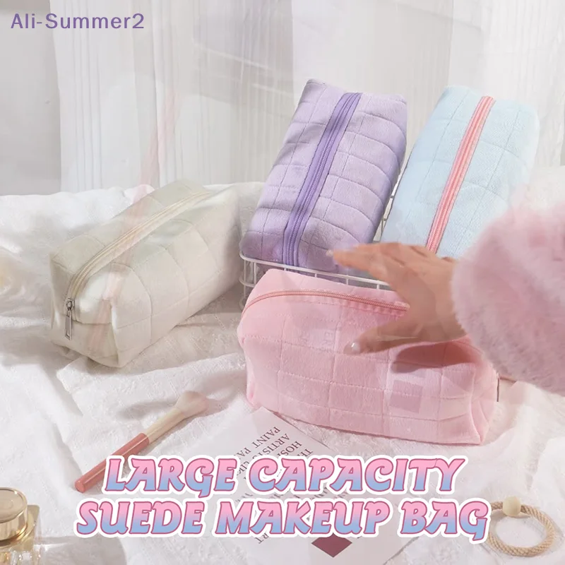 

{Summer2} 【Summer2】Большая женская косметичка из искусственного меха на молнии, органайзер для макияжа, сумка-пенал для канцелярских принадлежностей