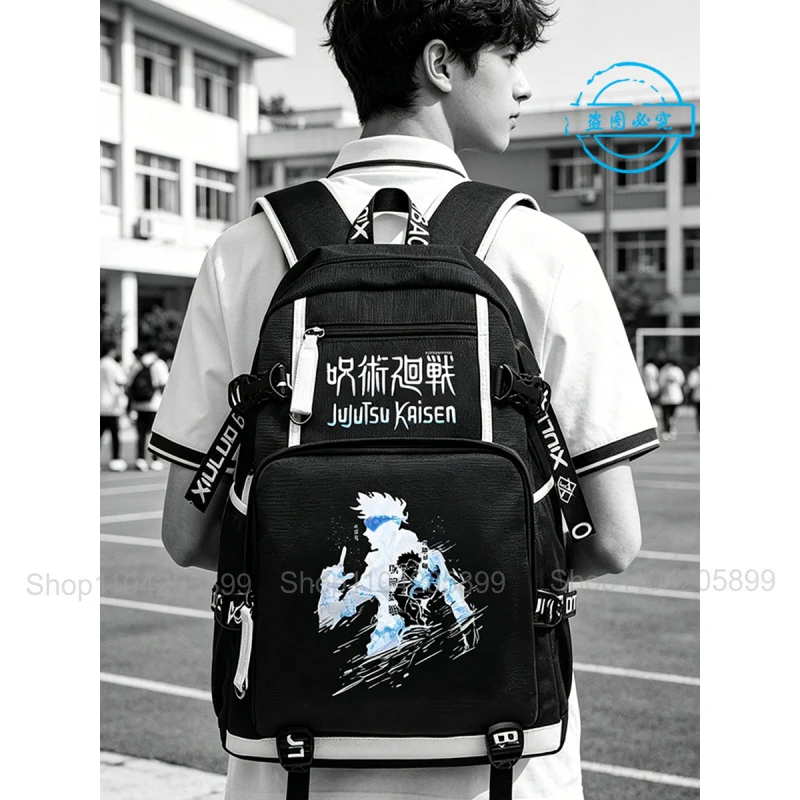 Mochila Jujutsu Kaisen, mochila de Anime, mochilas escolares para estudiantes, mochila para adolescentes, niños y niñas, mochila de viaje con puerto USB para ordenador portátil, regalo