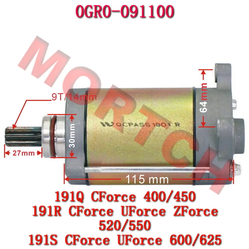 Anlasser 0GR0-091100 für CF Moto 450cc ATV CF400ATR-2S T3a CForce 450S SSV CF500 600 400 ZForce 550EX ATV CF600ATR-2L – Detail 1