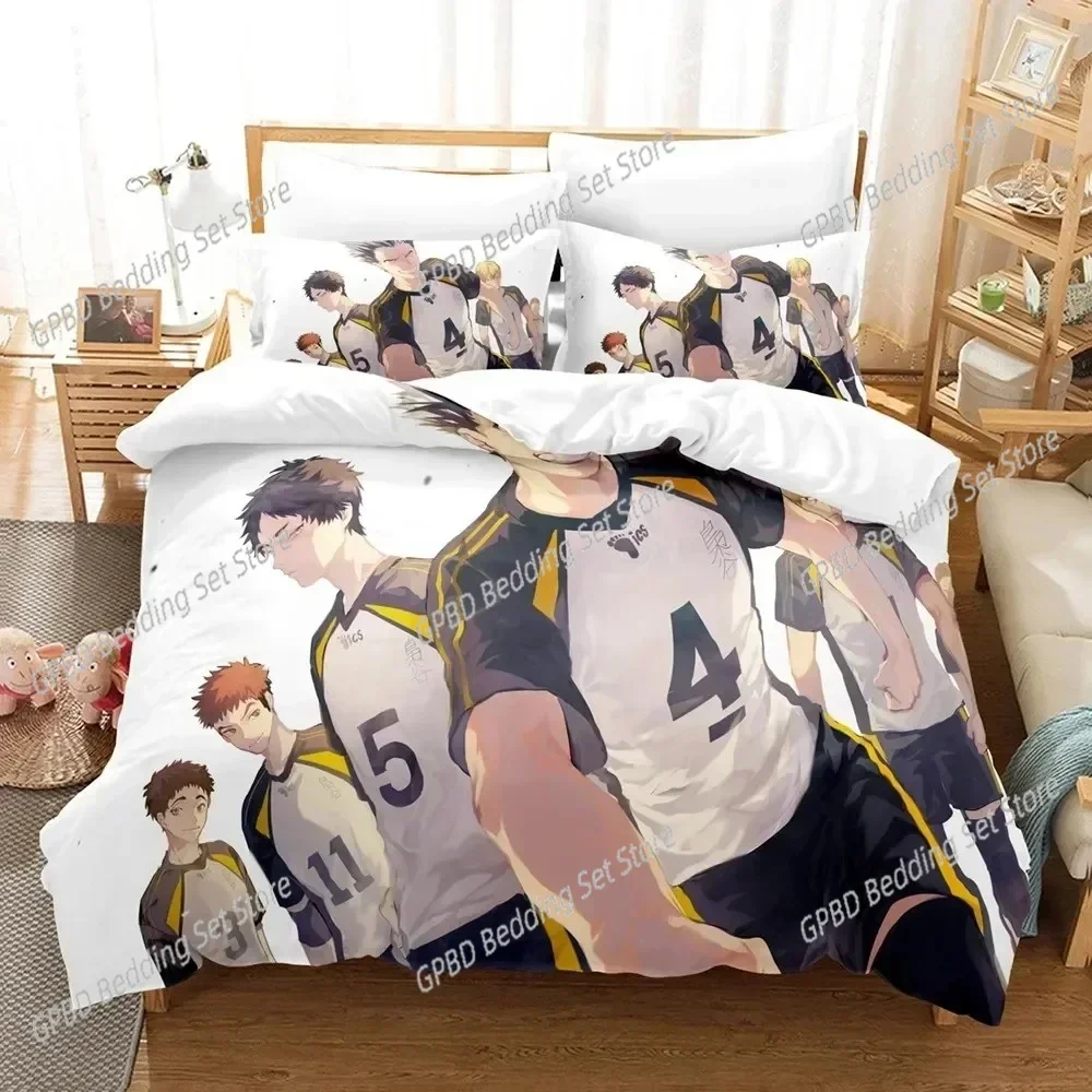 

Luxury New 3D Print Haikyu Anime Bedding Set Single Twin Double Queen King Cal King Size Bed Linen Set