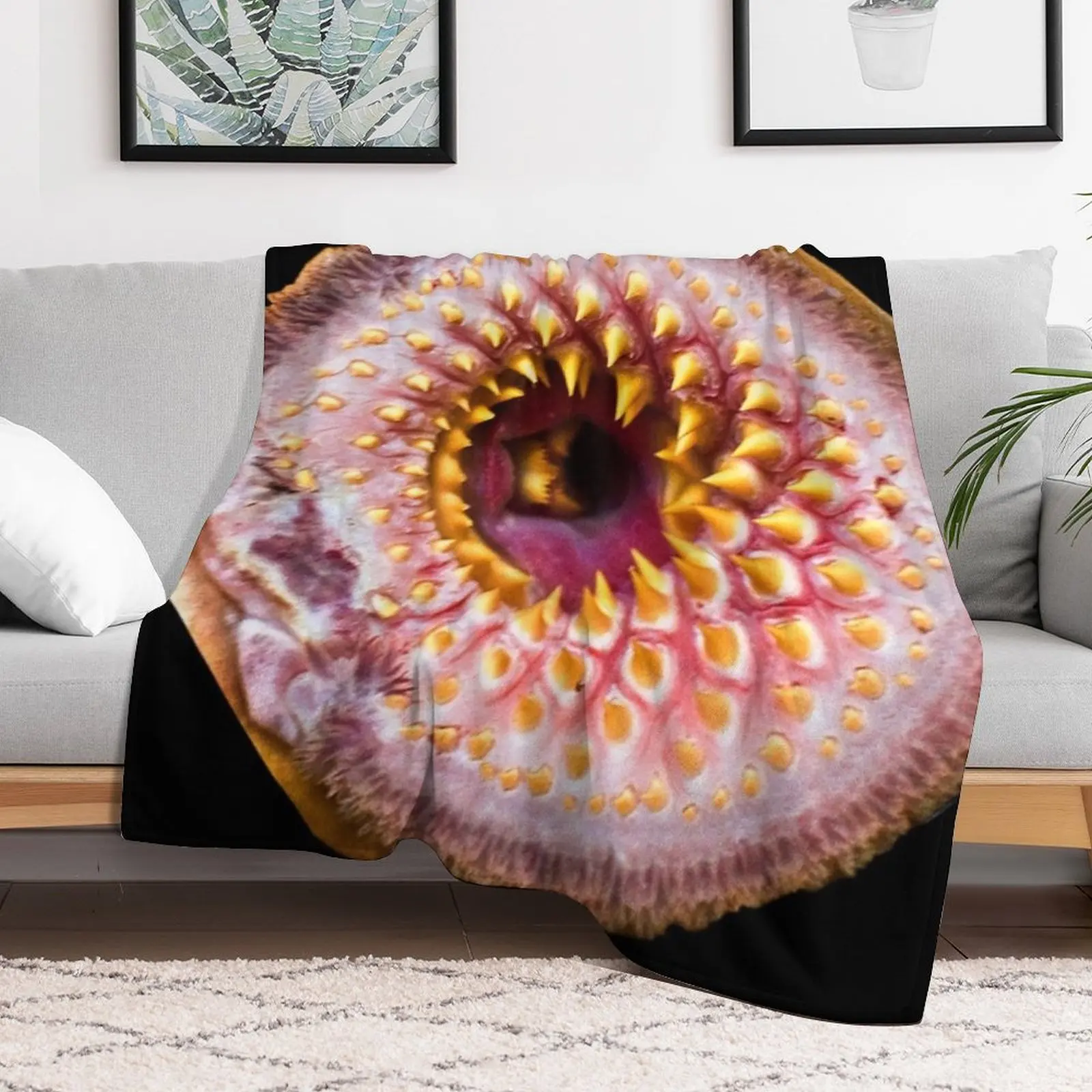 Lamprey eel mask Throw Blanket Cozy Throw Blanket Birthday Gift for Him Her