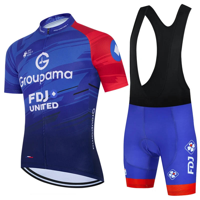 

Новый комплект велоформы FDJ 2026 для мужчин: летний велоджерси с коротким рукавом и велоштаны для шоссейного велоспорта