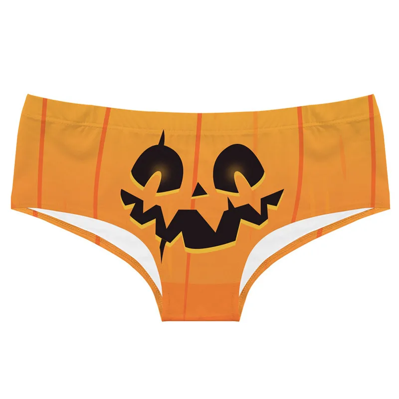 DeanFire Happy Halloween Super Soft Low Rise Women's Novelty Panties Underwear Pumpkin Print Sexy Briefs Thongs Gifts