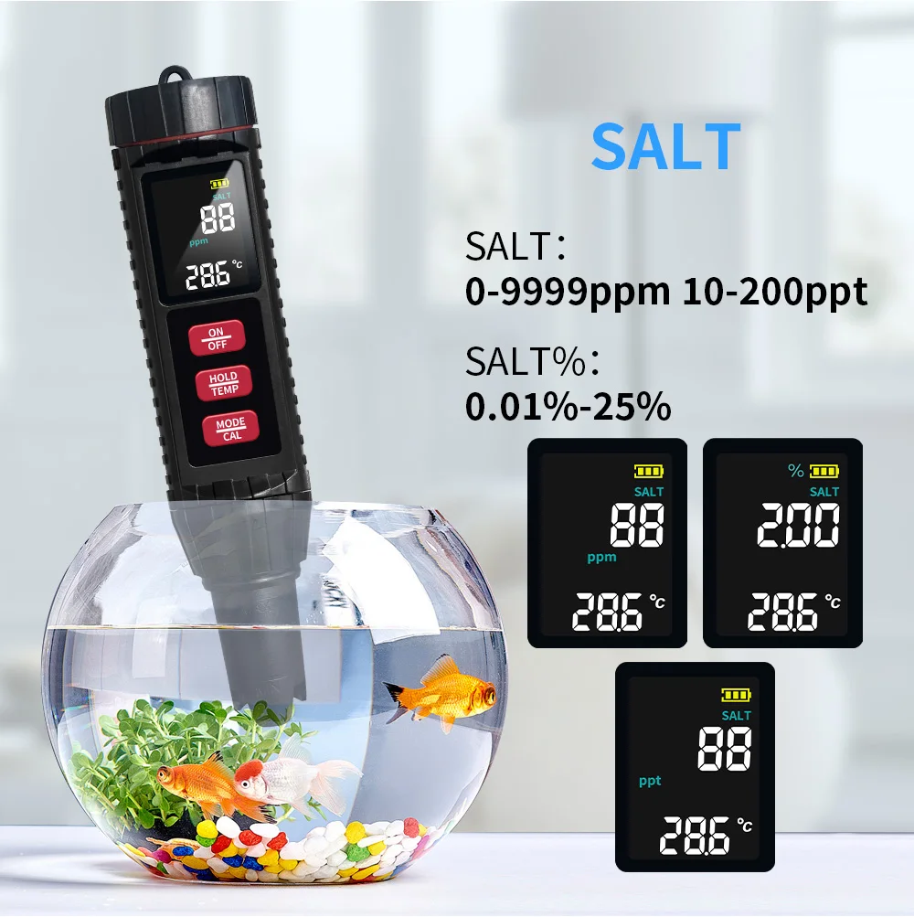 2025 Premium ProducOEM ODM Digital Water Quality Tester 7 in 1 S.G./TDS/EC/PH/Salinity/ORP/Temperature Meter for Pools Drinking