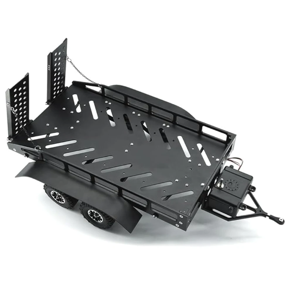 

Прицеп HOT TEAM RC Utility TRX4M, металлическая конструкция из сплава, масштаб 1/18, съемное буксировочное устройство, 7x6x3.5 дюйма, прицеп для радиоуправляемых машинок