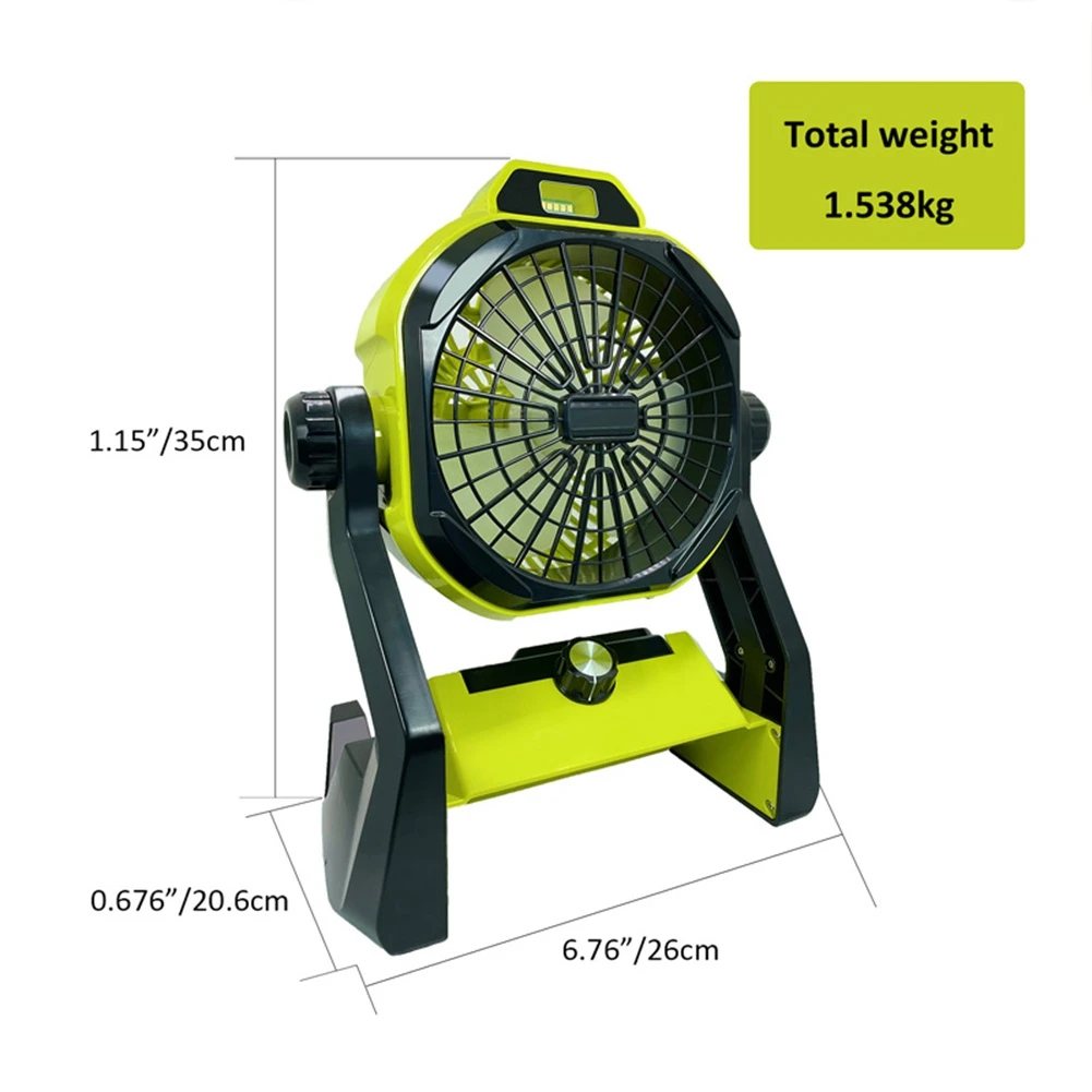 For Makita for Bosch 18V Li-Ion Battery with Adapte Work Fan with LED Light Portable Cordless