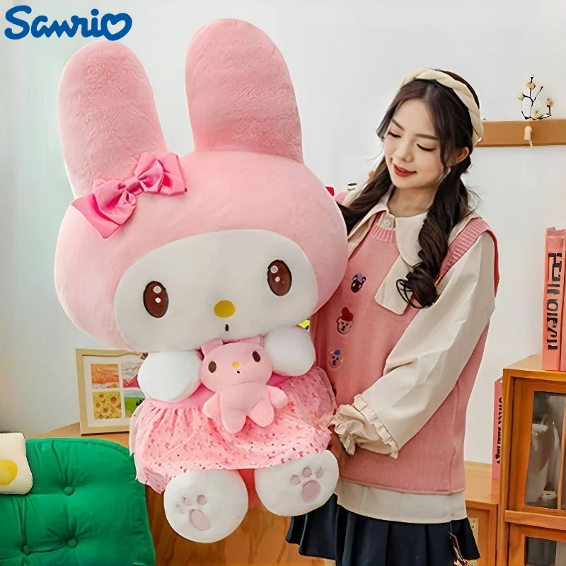 

95 см большой размер Sanrio Kuromi Embrace The Little Monster плюшевые My Melody Kawaii мультфильм аниме орнамент Peluche детский подарок