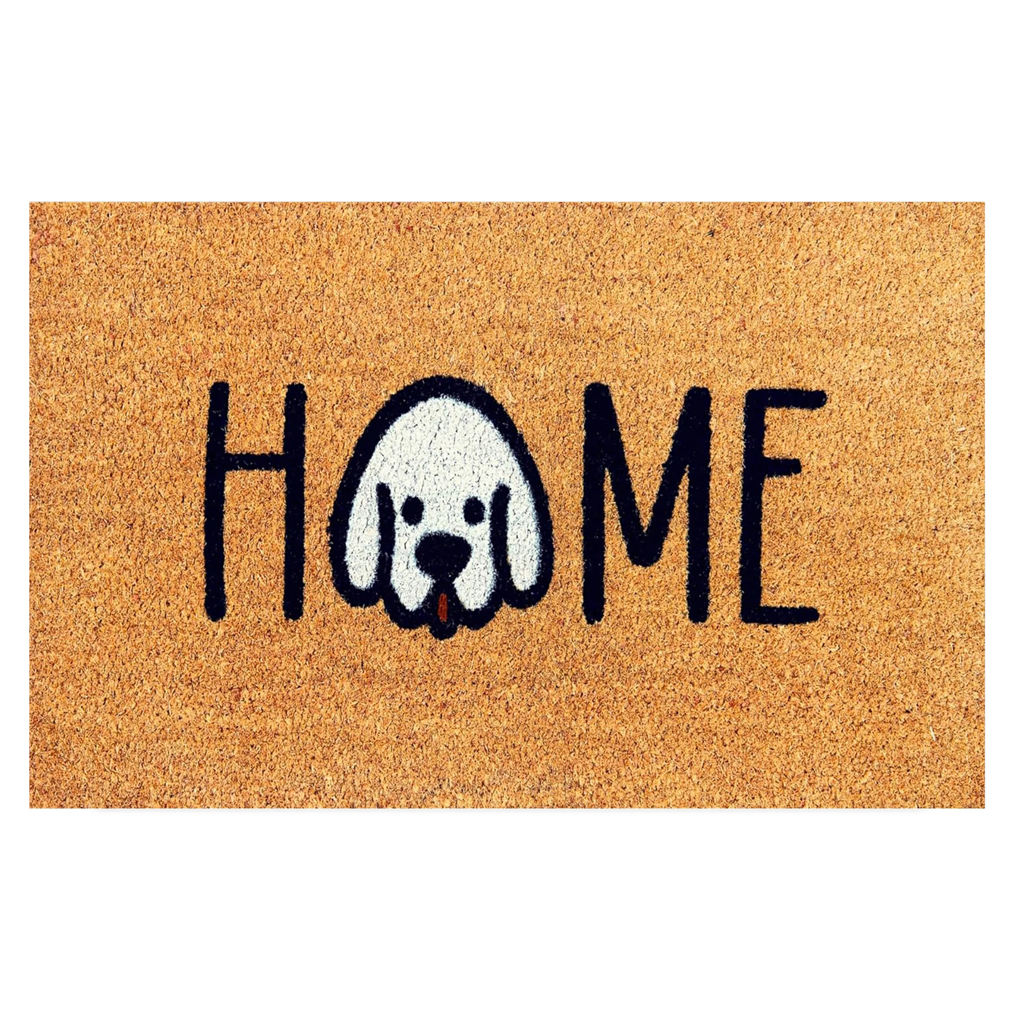 

Cute Dog HOME Doormat Non-Slip Rubber Backed Entrance Mat Washable Polypropylene Welcome Floor Mat for Dog Lover Gift Door Mat