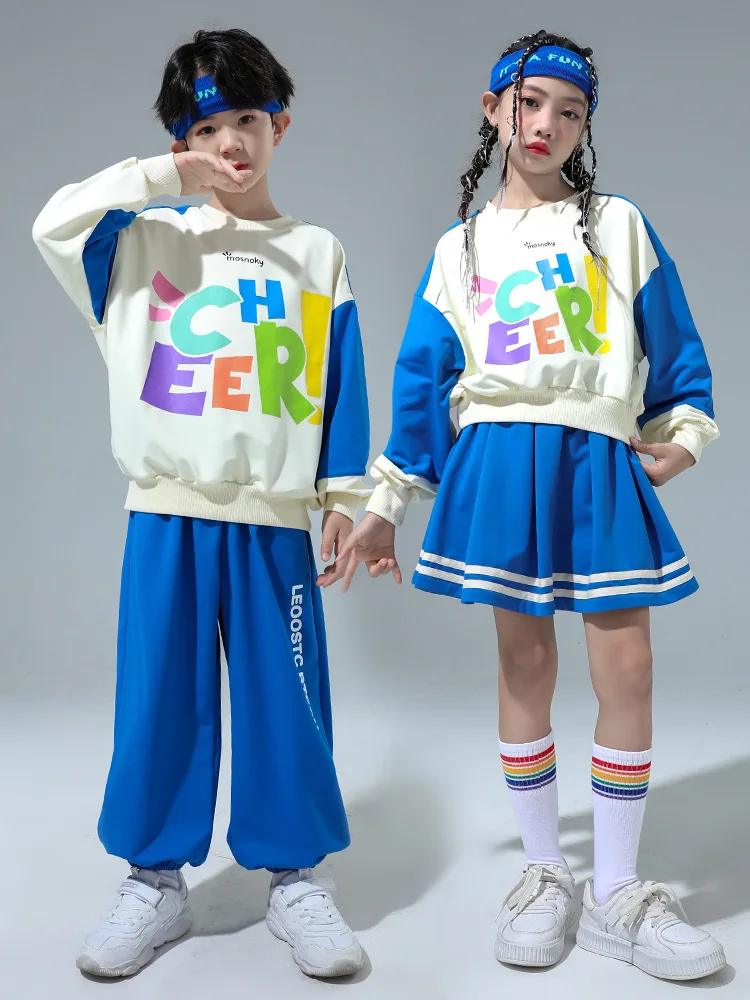 Kinder Street Dance Setup Kinder Kostüm Jungen Mädchen Kindergarten Grundschule Junior Cheerleading Sportuniform