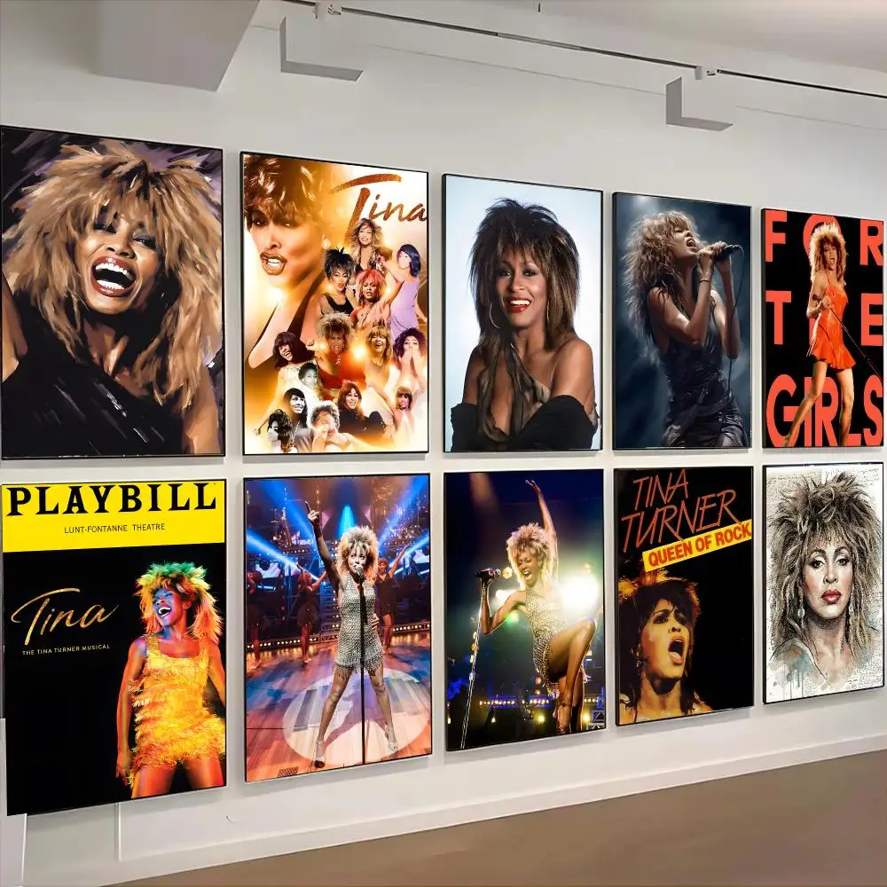 Tina Turner Singer Classic Rock Poster Self-adhesive Advanced Aesthetic Printing Paper Wall Art for Living Room Home Decor