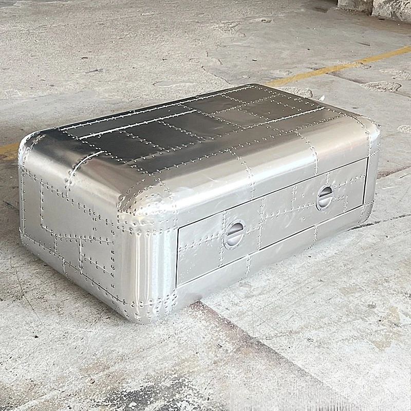 American industrial style designer furniture, aluminum coffee table loft coffee table