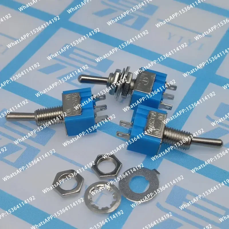 100Pcs Toggle Switch MTS-102 3 Pin ON/ON PDT 6A 125VAC/3A 250VAC Mini Switch Lever Switch