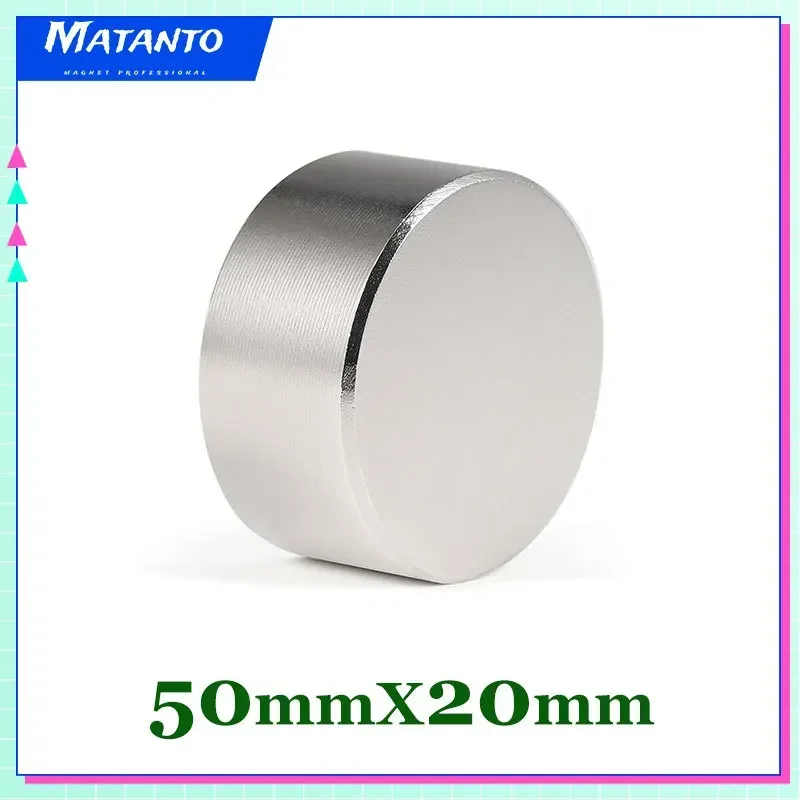 50x20mm Super Strong Neodymium Magnets 50x20 Big Round Disc Rare Earth Permanent Circular Magnet for DIY, Building,Crafts Magnet