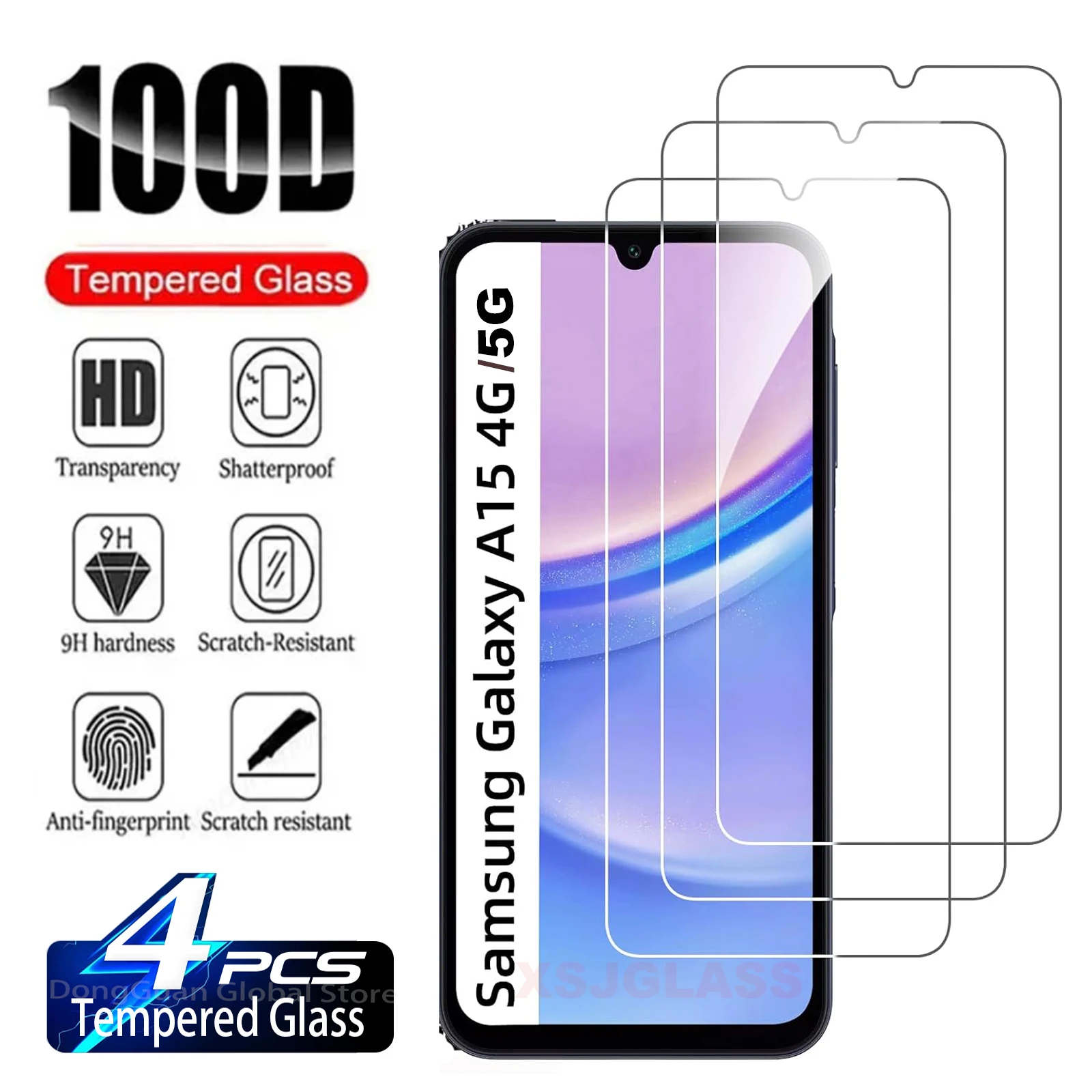 

2/4Pcs HD Tempered Glass For Samsung Galaxy A15 4G/5G 9H Screen Protector