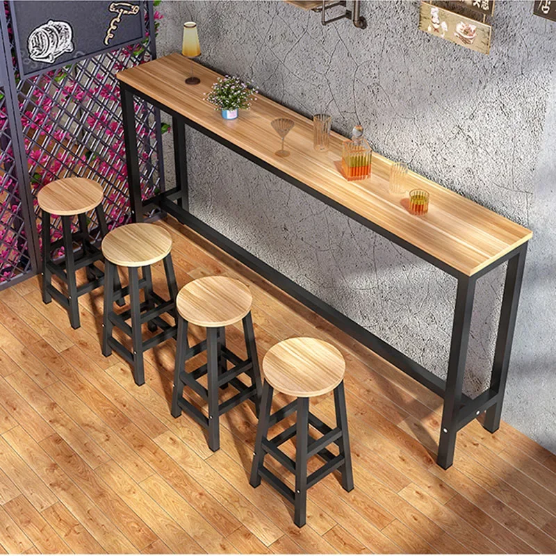 Cocktail High Counter Bar Table Reception Desk Night Club Outdoor Bar Table Wine Industrial Long Mesa Alta Furniture WK50BT