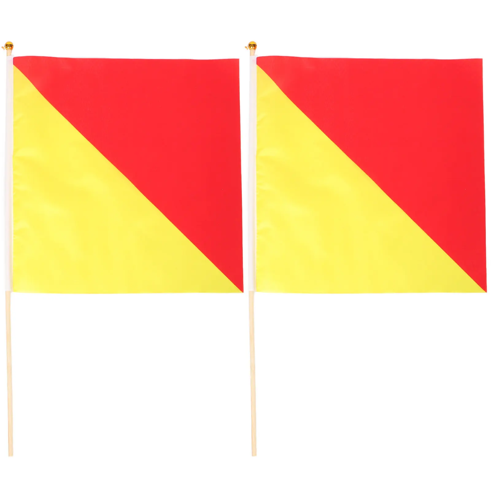 2Pcs Signal Flags Polyester Material Small Handheld Waving Flags for Military Sports Events Referee Commanding Use