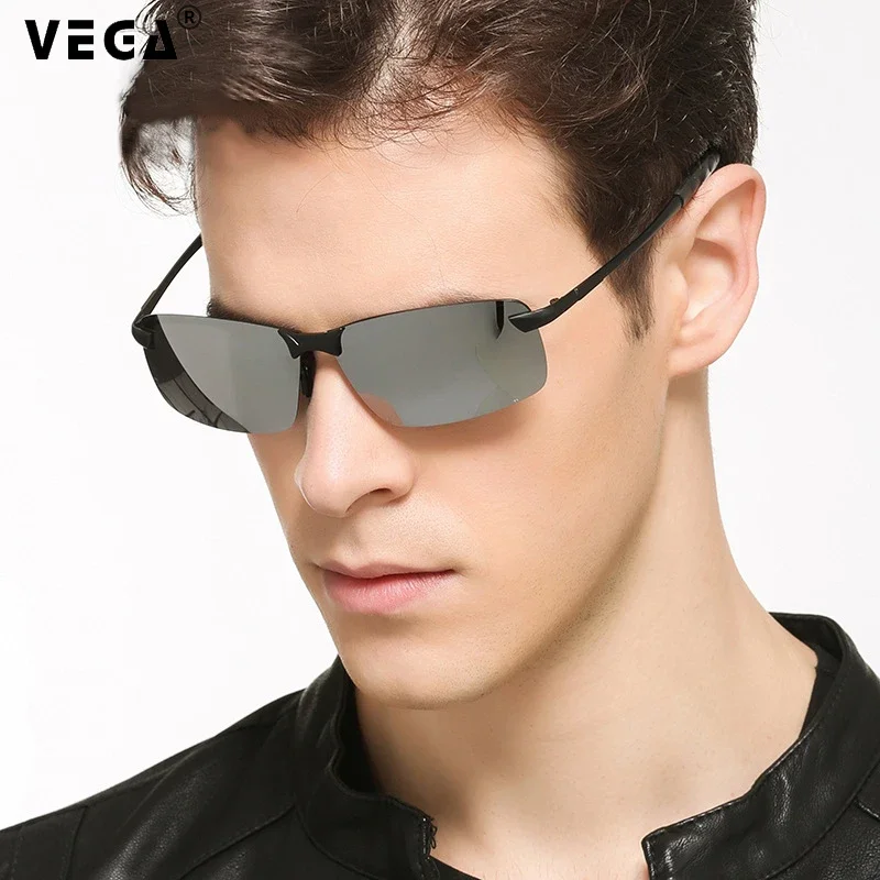 VEGA High Quality Colored Mirror Frameless Sunglasses Polarized Military Grade Glasses Aluminum Magnesium Alloy Frame 3043