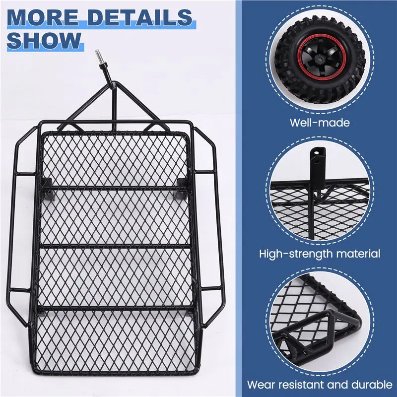 For Remote Control Rock 1:10 Scale Metal Heavy Duty Trailer Model DIY Parts Set