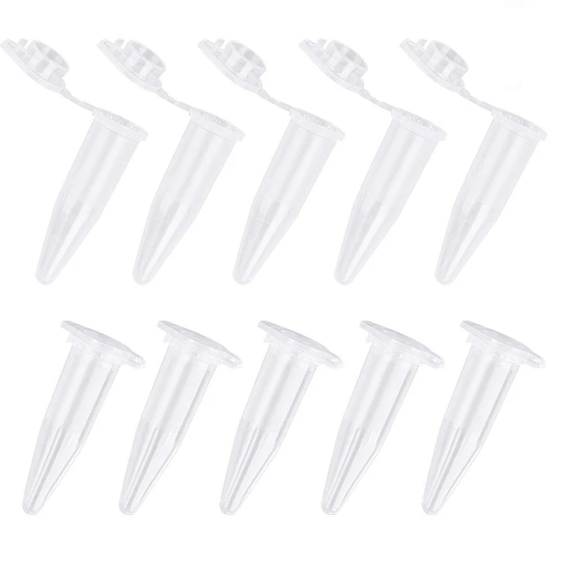 1000Pcs Mini Centrifuge Tubes 1.5Ml Raduated Clear Plastic Centrifuge Vials With Flat-Top Snap Cap