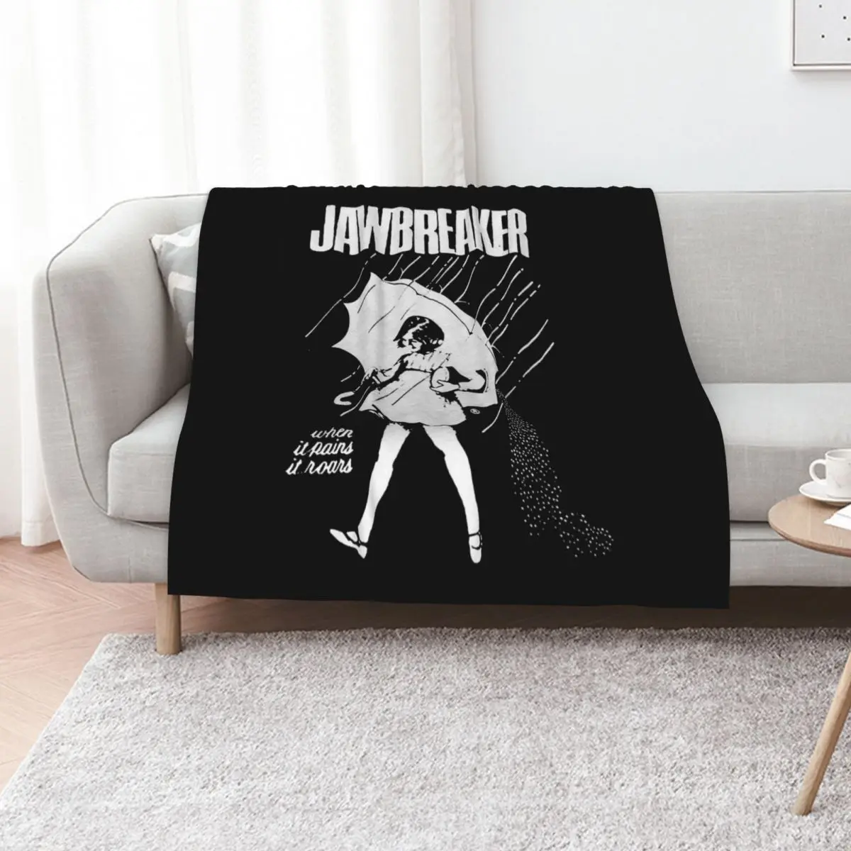 

Jawbreaker Black and White Throw Blanket Flannel Decorative Beds Heavy Cute Plaid Blankets