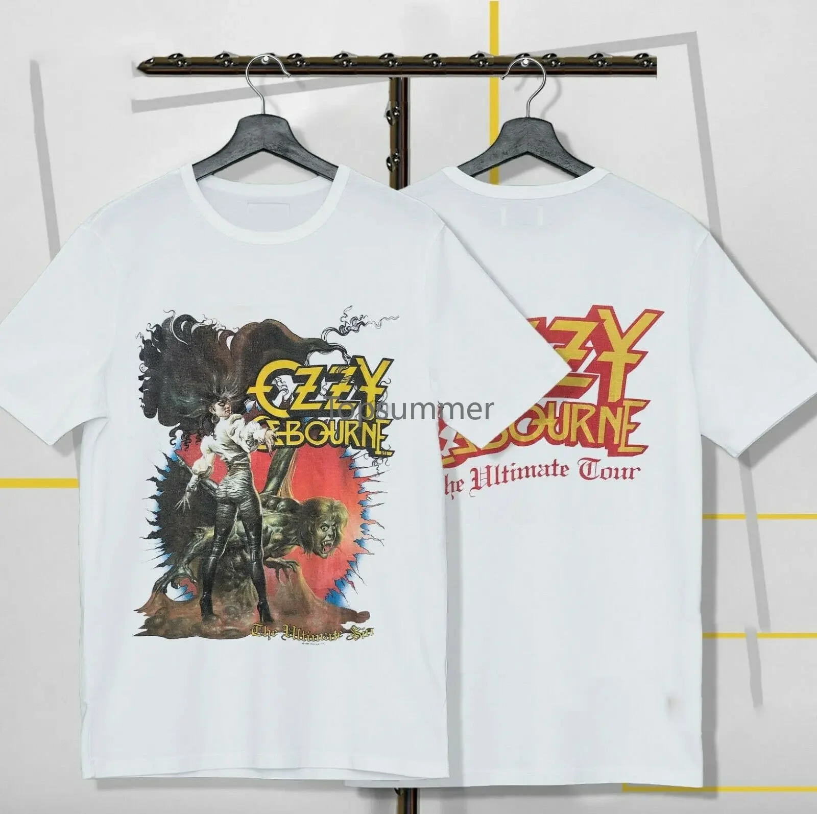 Camiseta Vintage de Ozzy oskov, camiseta The Ultimate Sin Tour, 1986