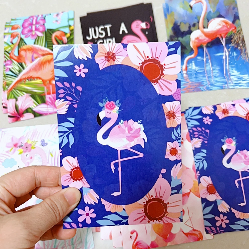 6 pcs/pack Flamingo Postcard Greeting Gift Christmas Cards Birthday Mother\'s Day Card Letter Envelop Stationery