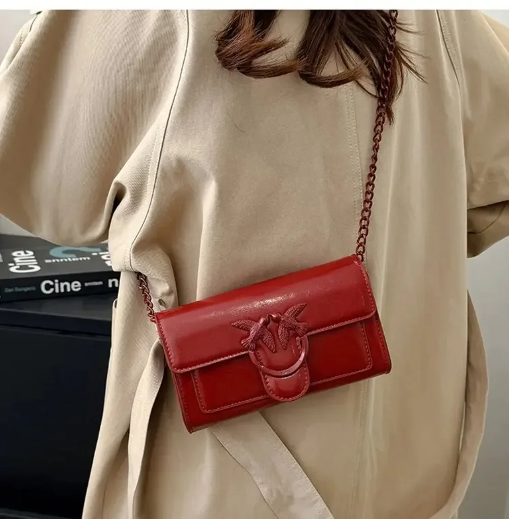 2026 Ölwachs-Leder Umhängetasche mit Kette - Luxuriöser Schlanker Quadratischer Stil für Smartphones und Abendveranstaltungen – Detail 24