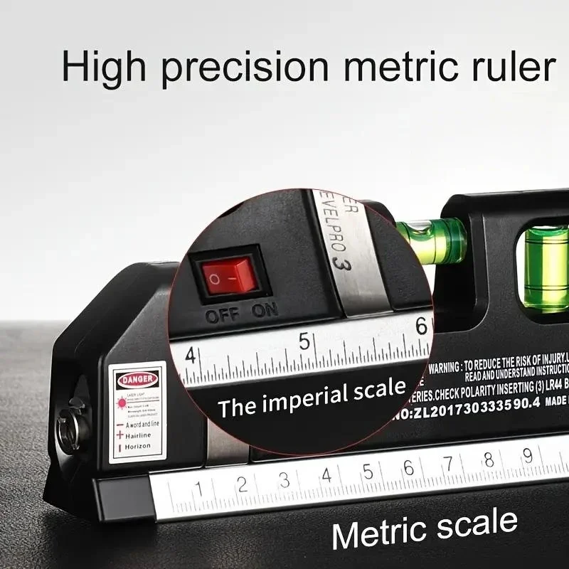 Laser Level Ruler Tape Measure Multifunctional Household Iinfrared Laser Line Marker Cross Line Level 2.5M Measurement Auxiliary