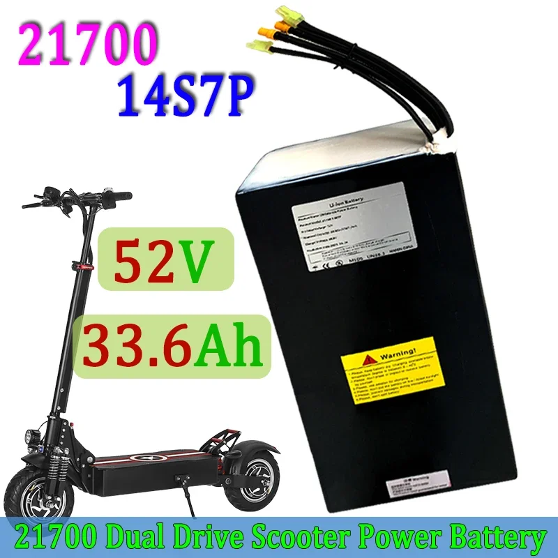 Batteria al litio ricaricabile 52V 33,6Ah/1747,2Wh 21700 14S7P adatta per batteria scooter a doppia trazione