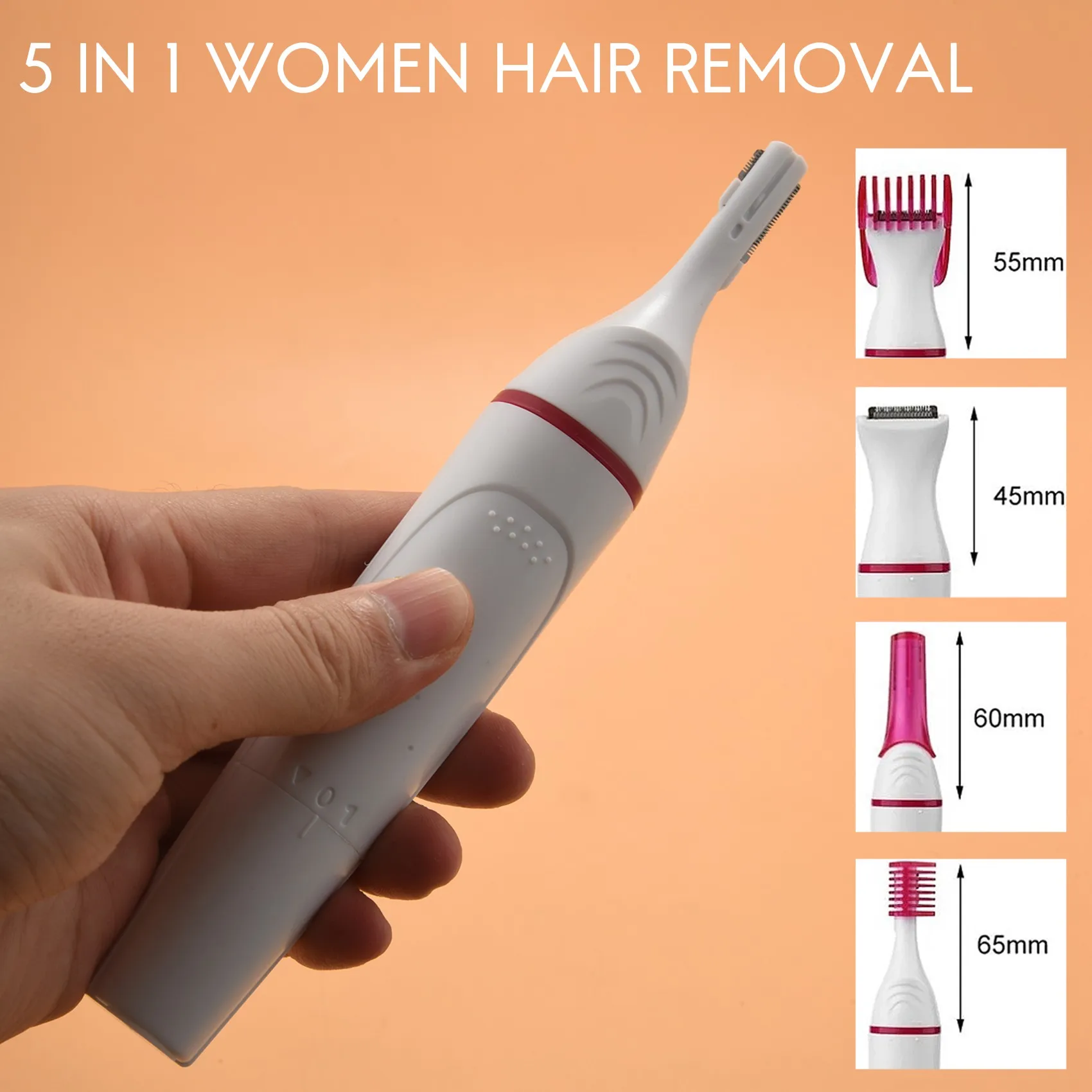 5 em 1 depilação barbeador feminino máquina de barbear elétrica aparador navalha para sobrancelha rosto axilas biquíni depilação