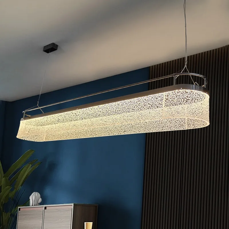 

2025 Acrylic Restaurant Pendant Light Long Tea Table Front Desk Bar Modern Minimalist Light Guide Plate Pendant Light