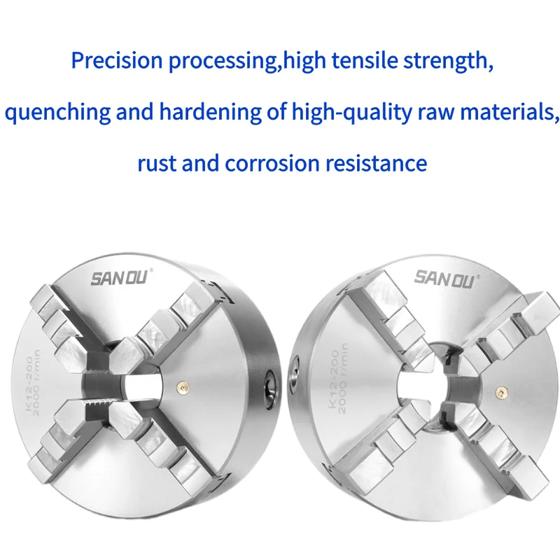 K12 Four Jaw Self-Centering Chuck K12-80 K12-100 K12-125 K12-130 K12-160 K12-200 Manual Scroll Chuck for CNC Lathe Fixture